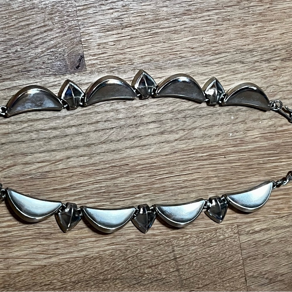 Vintage silver toned choker necklace 13” heavy elegant